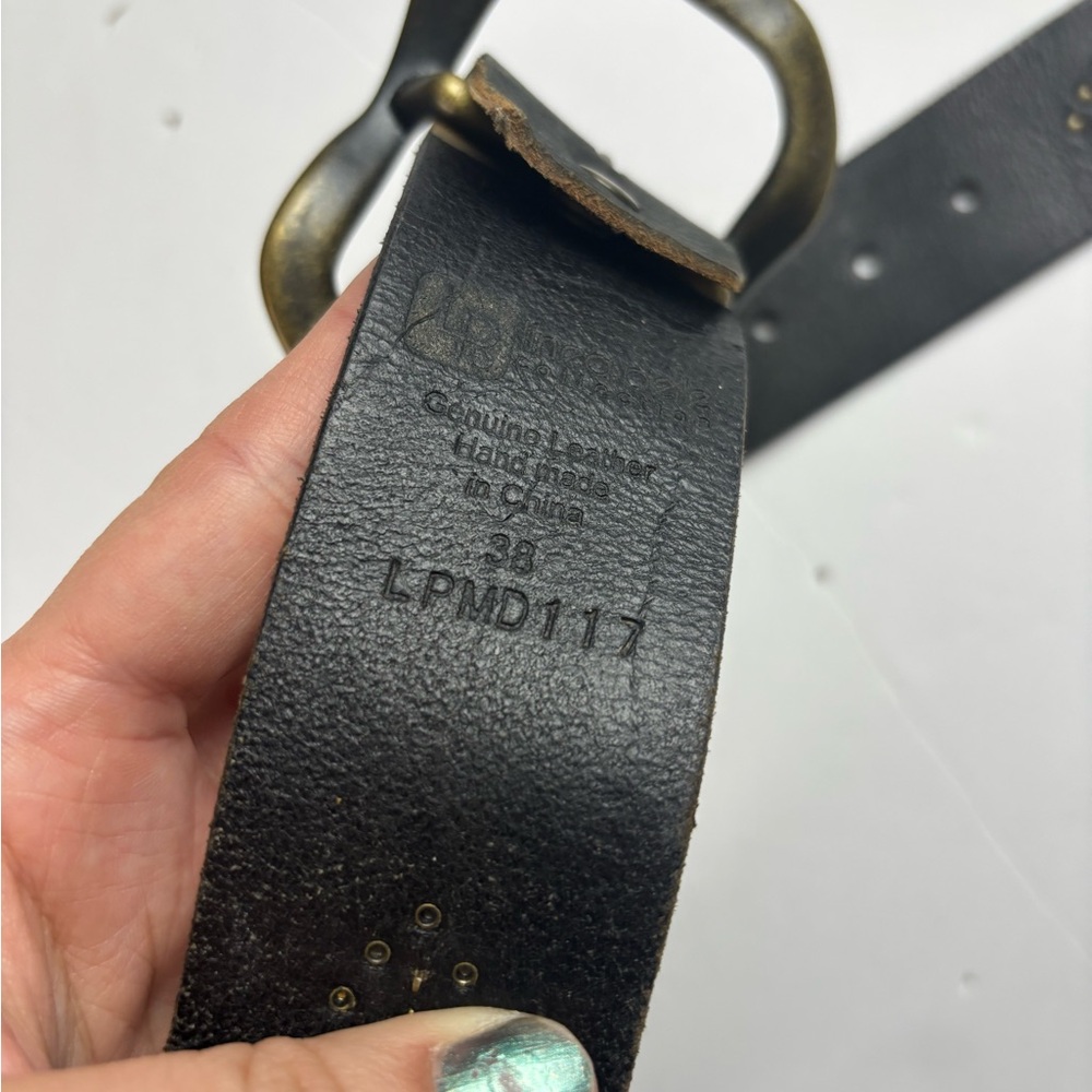 linea pelle leather studded belt sz M-L - Picture 4 of 6